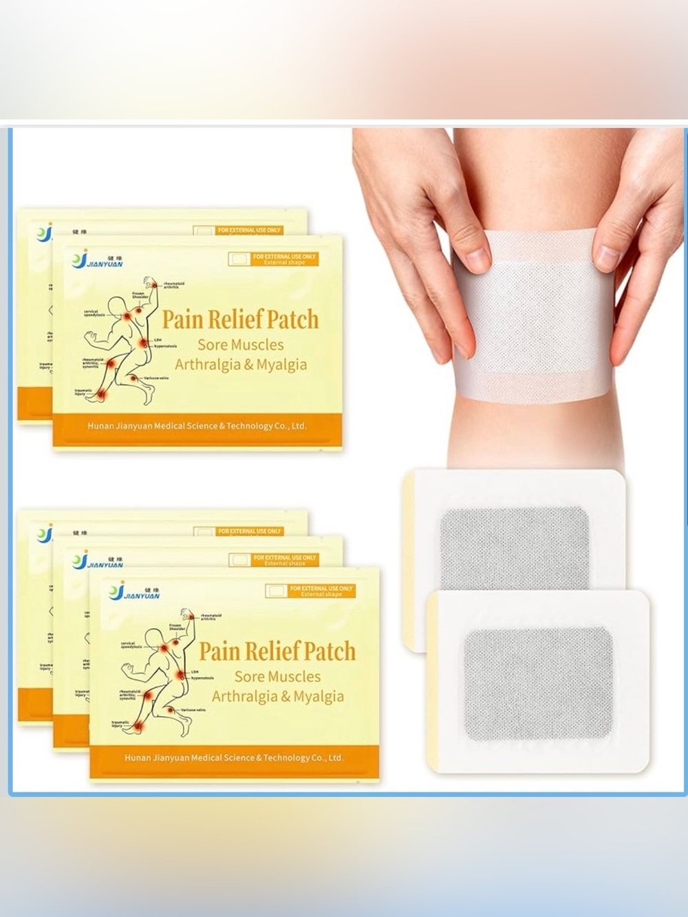 Far-infrared knee pain patches 12 hours relief long lasting herbal pain patch